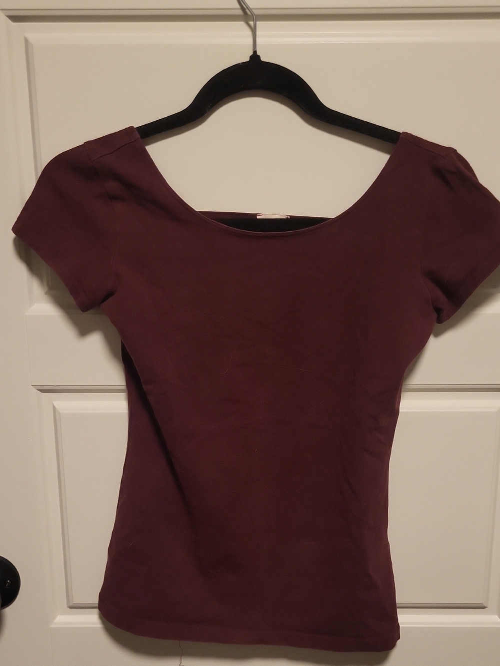 Garage Scoop Neck Short Sleeve Tee - Plum